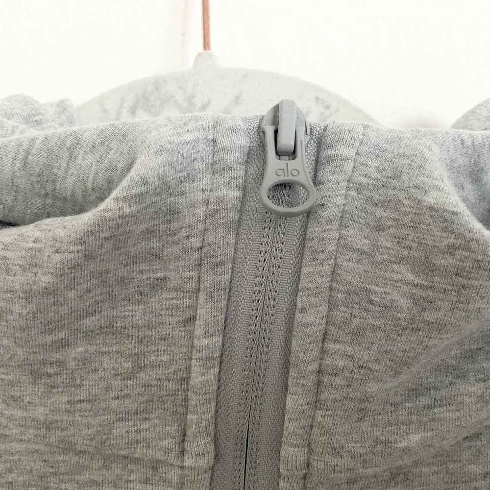 Alo Yoga Sway Full Zip Hoodie Athletic Heather Grey S